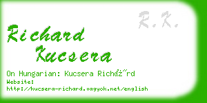 richard kucsera business card